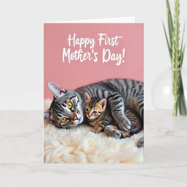 Blush Pink Kitten Pattern Card (Front)