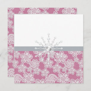 Blush Pink Lace Wedding Invitation