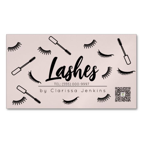 blush Pink Lashes Eyelash Extensions makeup Business Card Magnet