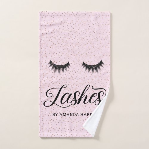 Blush Pink Lashes Hand Towel