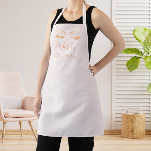 Blush pink lashes makeup beauty salon apron