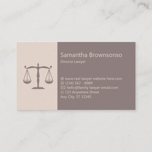 Blush Pink Lawyer Law Office Business Card