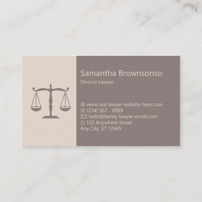 Blush Pink Lawyer Law Office Business Card (Back)