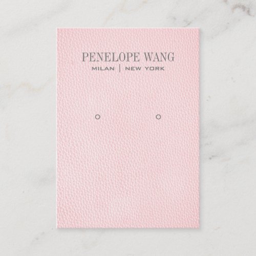 Blush Pink Leather Look Jewelry  Earring display Business Card