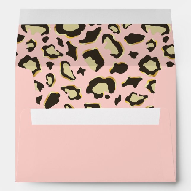 Blush Pink & Leopard Spots Liner Envelope (Back (Bottom))