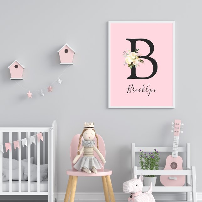 Blush Pink Letter 'B' Nursery Name Wall Art (Creator Uploaded)