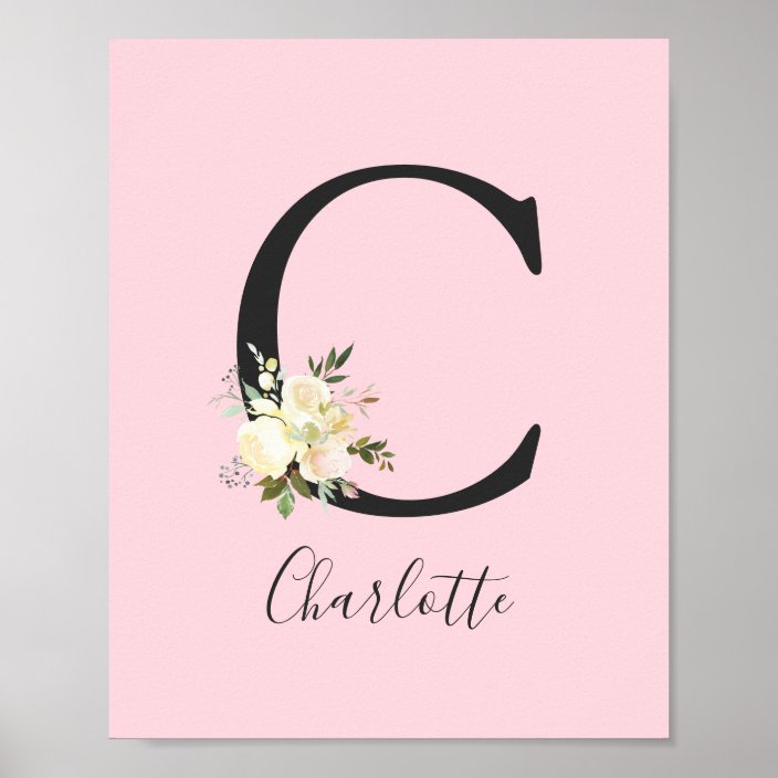 Blush Pink Letter C Nursery Name Wall Art Zazzle Blush Pink Letter C Nursery Name Wall