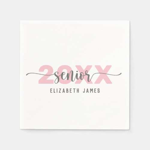 Blush Pink Lettering Senior Napkins