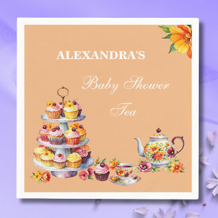 Blush Pink Lilac Floral Tea Party Baby Shower Napkins