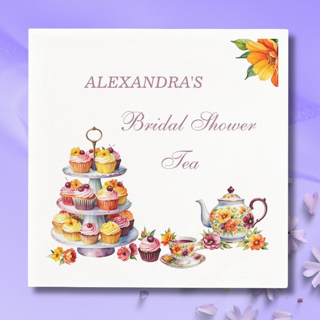 Blush Pink Lilac Floral Tea Party Bridal Shower Na Napkins (Creator Uploaded)
