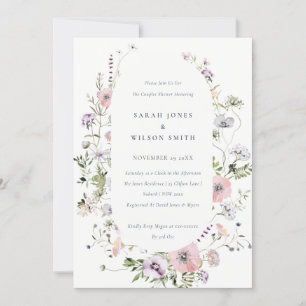 Blush Pink Lilac Wildflower Couples Shower Invite