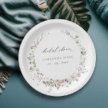 Blush Pink Lilac Wildflower Wreath Bridal Shower  Paper Plates<br><div class="desc">If you need any further customisation please feel free to message me on yellowfebstudio@gmail.com.</div>