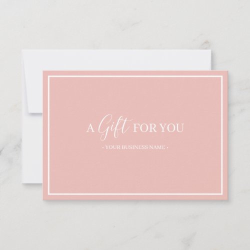 Blush Pink Line Frame Customized Gift Certificate