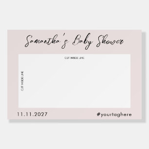 Blush Pink Line Photo Booth Selfie baby shower Foam Board