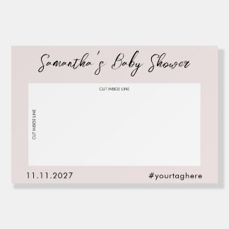 Blush Pink Line Photo Booth Selfie baby shower Foam Board