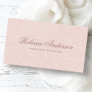 Blush pink linen chic trendy pretty script business card
