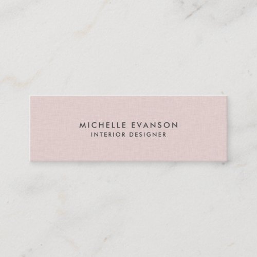 Blush Pink Linen Pretty Professional Mini Business Card