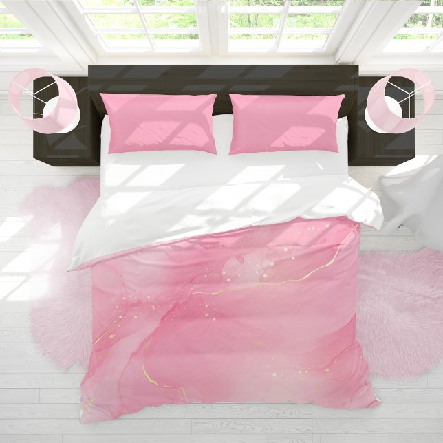 Blush Pink Liquid Marble Abstract Pattern Duvet Cover (Creator Uploaded)