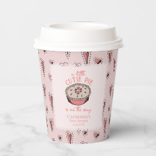 Blush Pink Little Cutie Pie Fall Baby Girl Shower Paper Cups