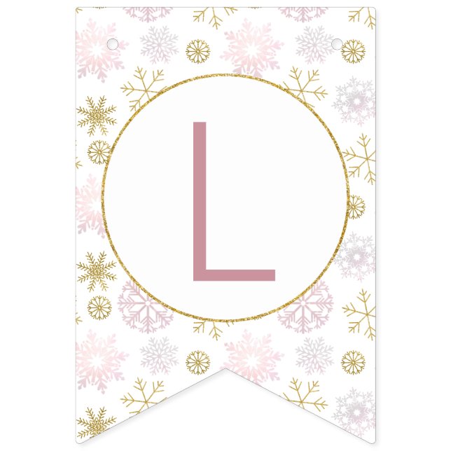 Blush Pink Little Snowflake Banner | Winter  (First Flag)