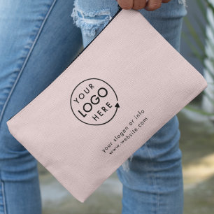 Blush Pink   Logo Business Professional Accessory Pouch