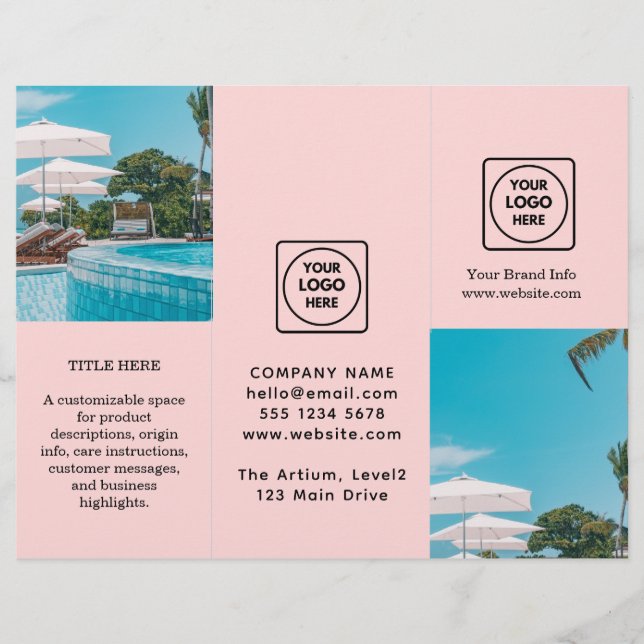 Blush Pink Logo | Elegant Custom Business Branding (Front)