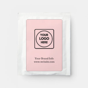 Blush Pink Logo Feminine Modern Corporate Tea Bag Drink Mix