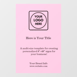Blush Pink Logo   Feminine Professional Branding Window Cling