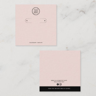 Blush Pink Logo Hoop Earrings Display Card