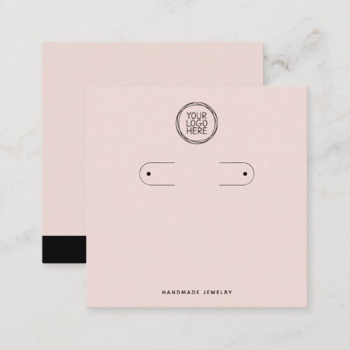 Blush Pink Logo Hoop Earrings Display Card