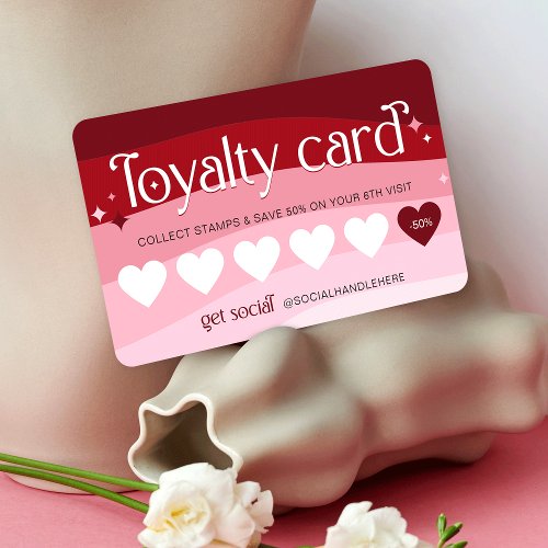 Blush Pink Logo Modern Arch Retro Salon Makeup Loyalty Card