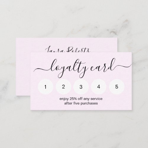Blush Pink Logo  Modern Business Reward  Loyalty Card