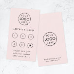 Blush Pink Logo | Modern Business Reward Punch Loyalty Card<br><div class="desc">A simple custom business blush pink loyalty card template in a modern minimalist style which can be easily updated with your promotional offer information (such as discount or free service offered), company logo and text. The perfect professional design to build your loyal customer base, enhance your marketing strategy and raise...</div>