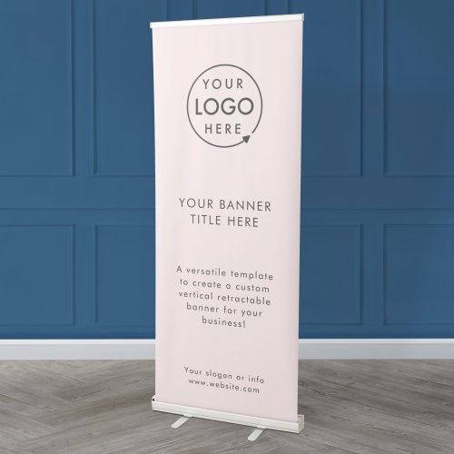 Blush Pink Logo  Modern Minimalist Business Event Retractable Banner