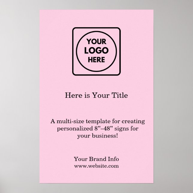 Blush Pink Logo | Modern Promotional Branding Poster (Front)