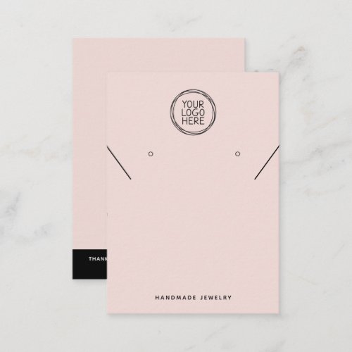 Blush Pink Logo Necklace Earrings Display Card