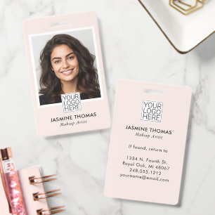Blush Pink Logo Photo Makeup Badge