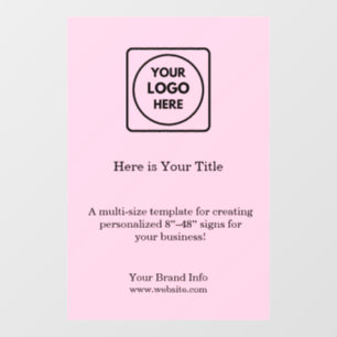 Blush Pink Logo Promotional Professional Brand Wall Decal