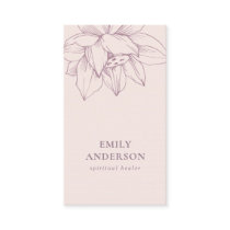 BLUSH PINK LOTUS SIMPLE REIKI SPIRITUAL HEALER BUSINESS CARD