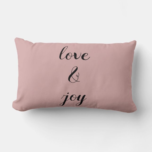 Blush Pink Love and Joy Lumbar Pillow (Front)