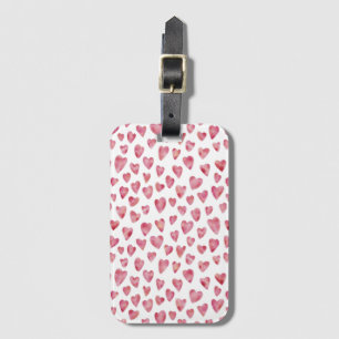 Blush Pink love heart Luggage Tag
