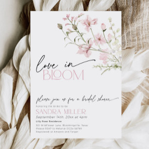 Blush Pink Love in Bloom Wildflower Bridal Shower Invitation