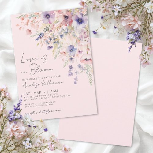 Blush Pink Love Is In Bloom Bridal Shower Invitation