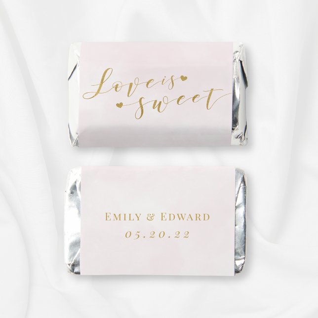 Blush Pink Love is Sweet Chocolate Wedding Favors (Creator Uploaded)