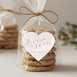 Blush Pink Love is Sweet Wedding Favor Heart Sticker<br><div class="desc">Custom-designed "love is sweet" wedding favor stickers/labels featuring gold calligraphy on pink watercolor design.</div>