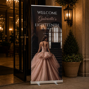 Blush Pink Luxury Debut Welcome Retractable Banner