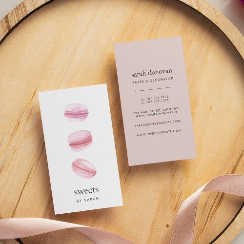 Blush Pink Macarons Business Card