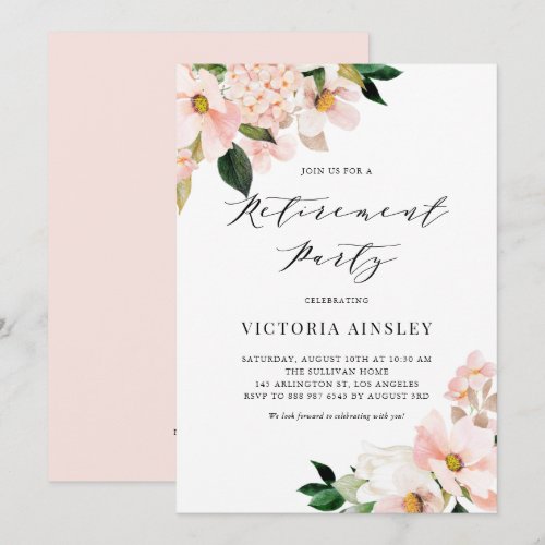 Blush Pink Magnolia and Hydrangea Retirement Party