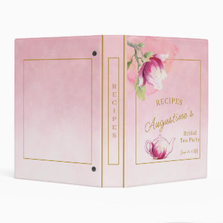 Blush Pink Magnolia Bridal Tea Mini Binder