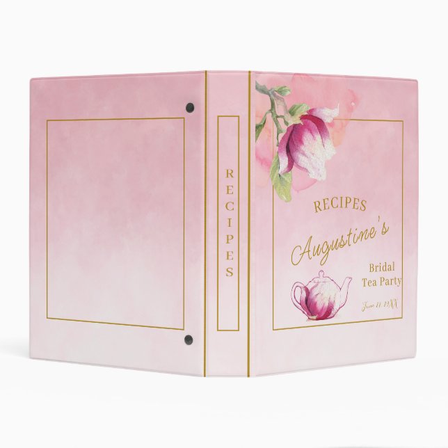 Blush Pink Magnolia Bridal Tea Mini Binder (Background)